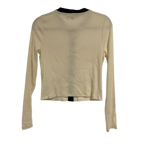 J. Crew Vintage Rib Lady Jacket Blouse Size M White and Black - Picture 5 of 7